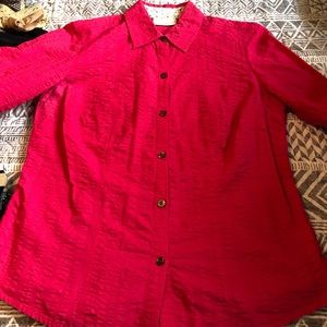 Liz Claiborne pink ribbed style long sleeve